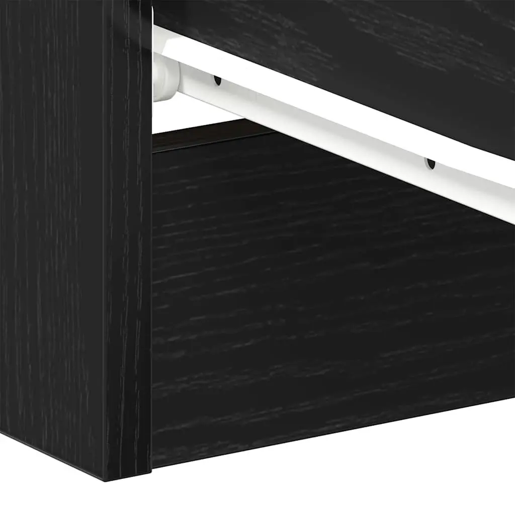 Black Engineered Wood Nightstands Set of 2