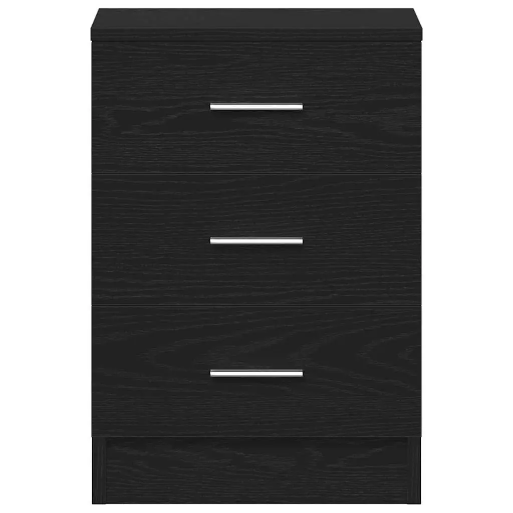 Black Engineered Wood Nightstands Set of 2