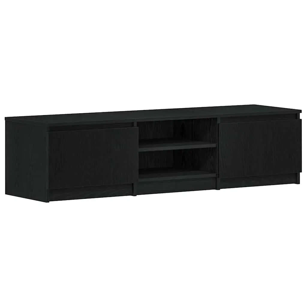 Black Oak TV Cabinet with Ample Storage