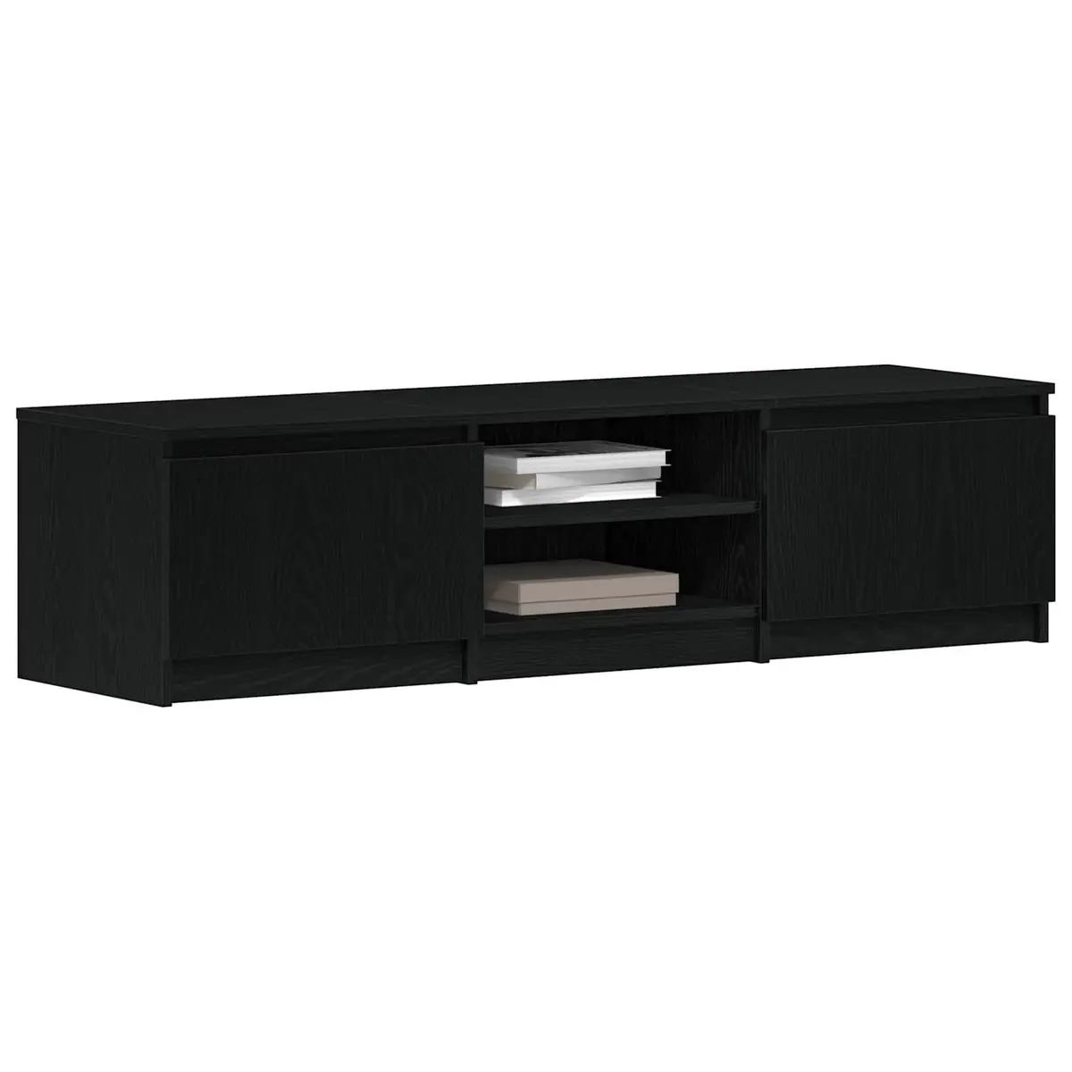 Black Oak TV Cabinet with Ample Storage