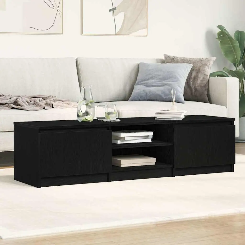 Black Oak TV Cabinet with Ample Storage