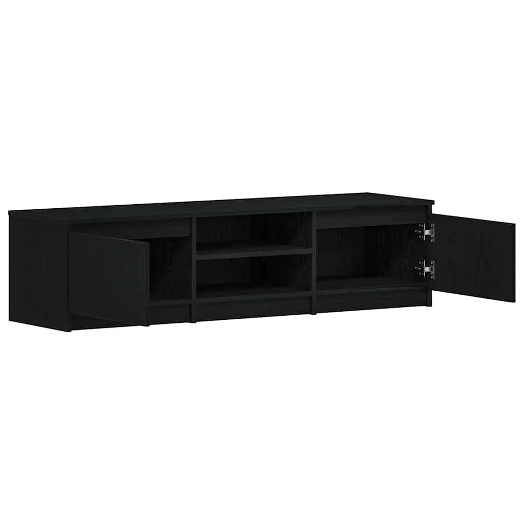 Black Oak TV Cabinet with Ample Storage