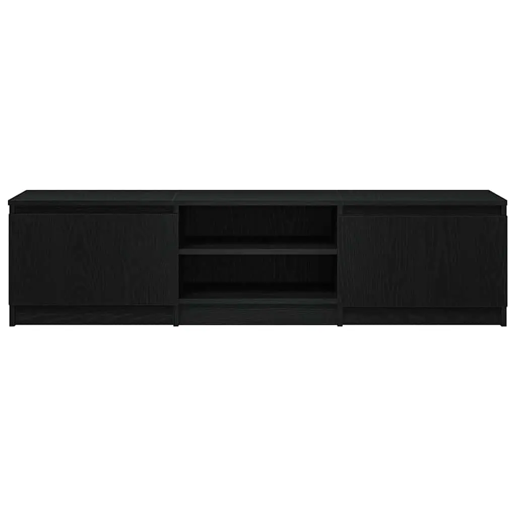 Black Oak TV Cabinet with Ample Storage