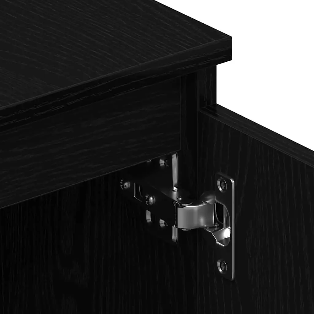 Black Oak TV Cabinet with Ample Storage