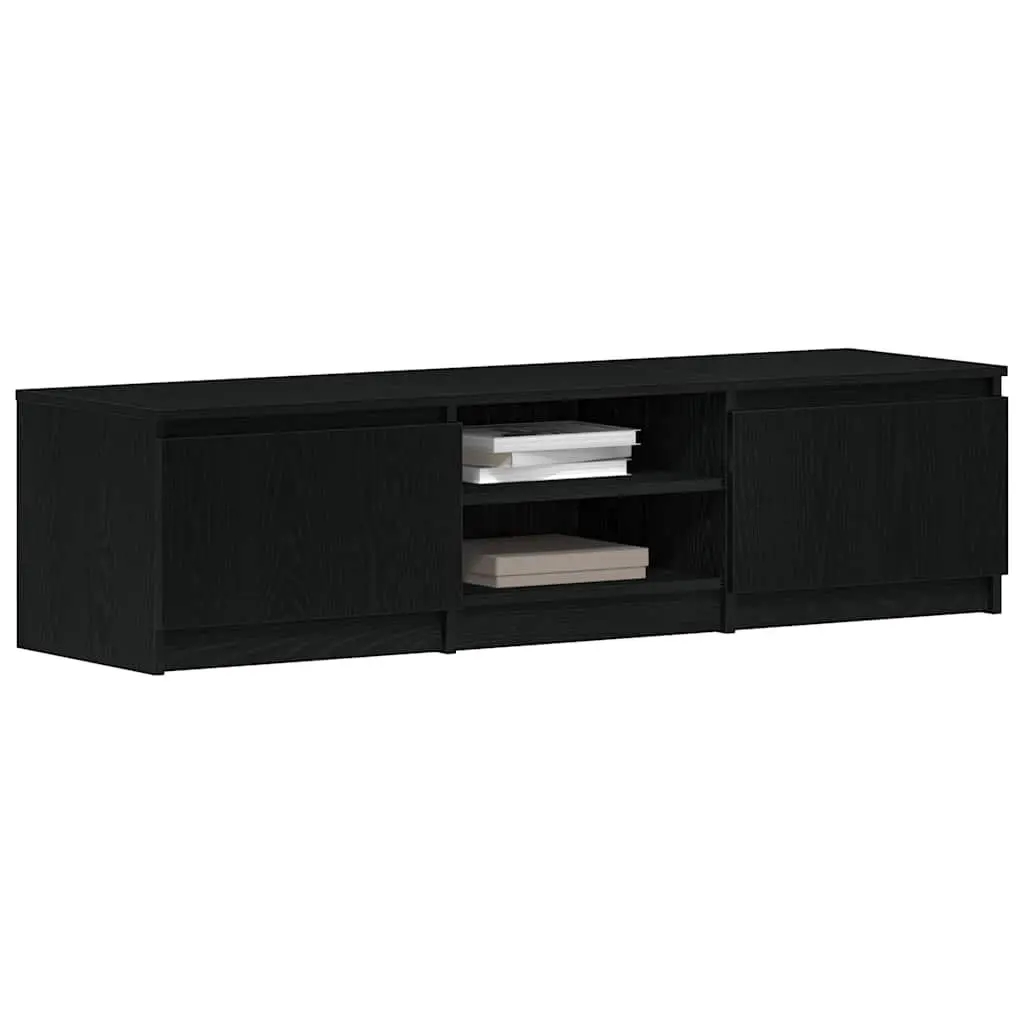 Black Oak TV Cabinet with Ample Storage