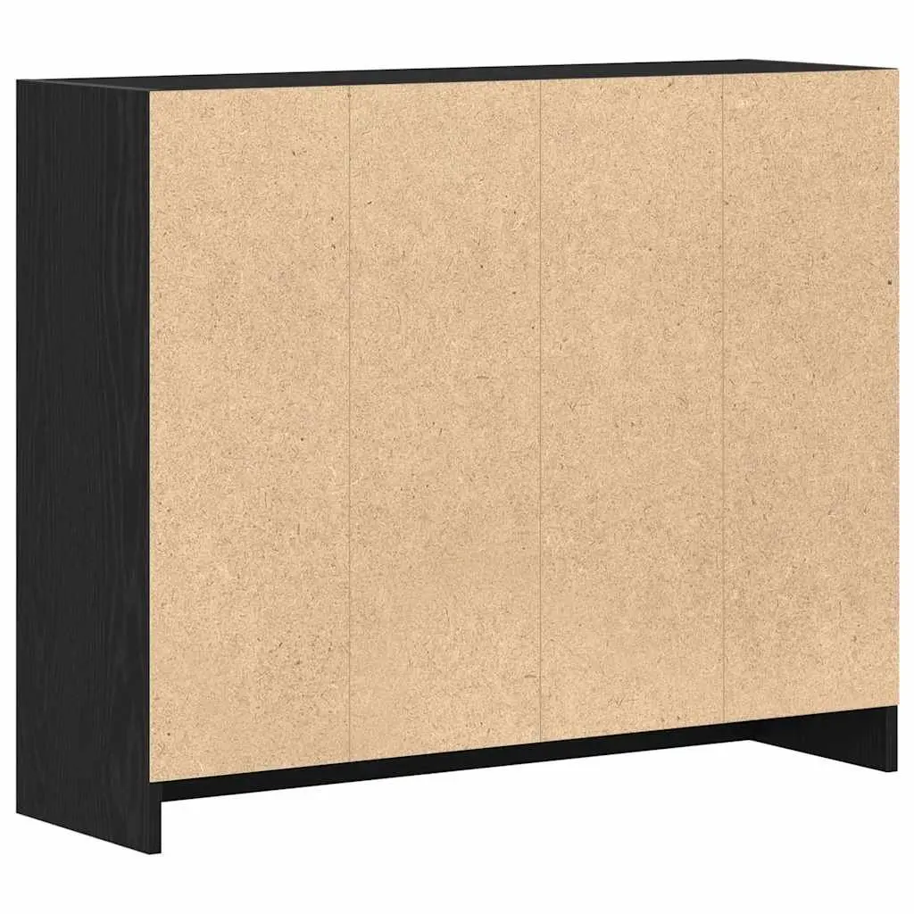 Sideboard Black Oak 91x28x75 cm Storage Cabinet Engineered Wood Dining Room