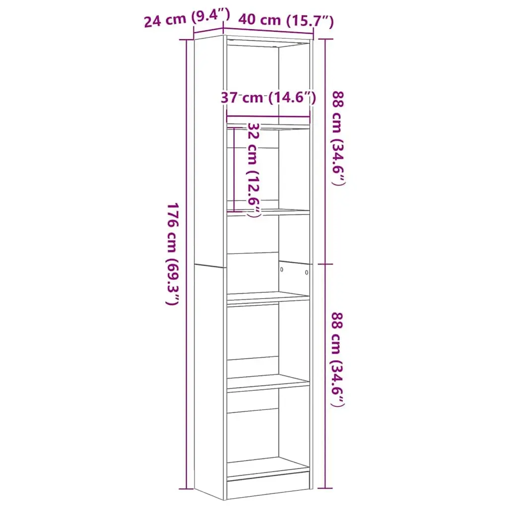Bookcase Standing Shelf Storage Organiser 5 Shelves Home Furniture Display Unit