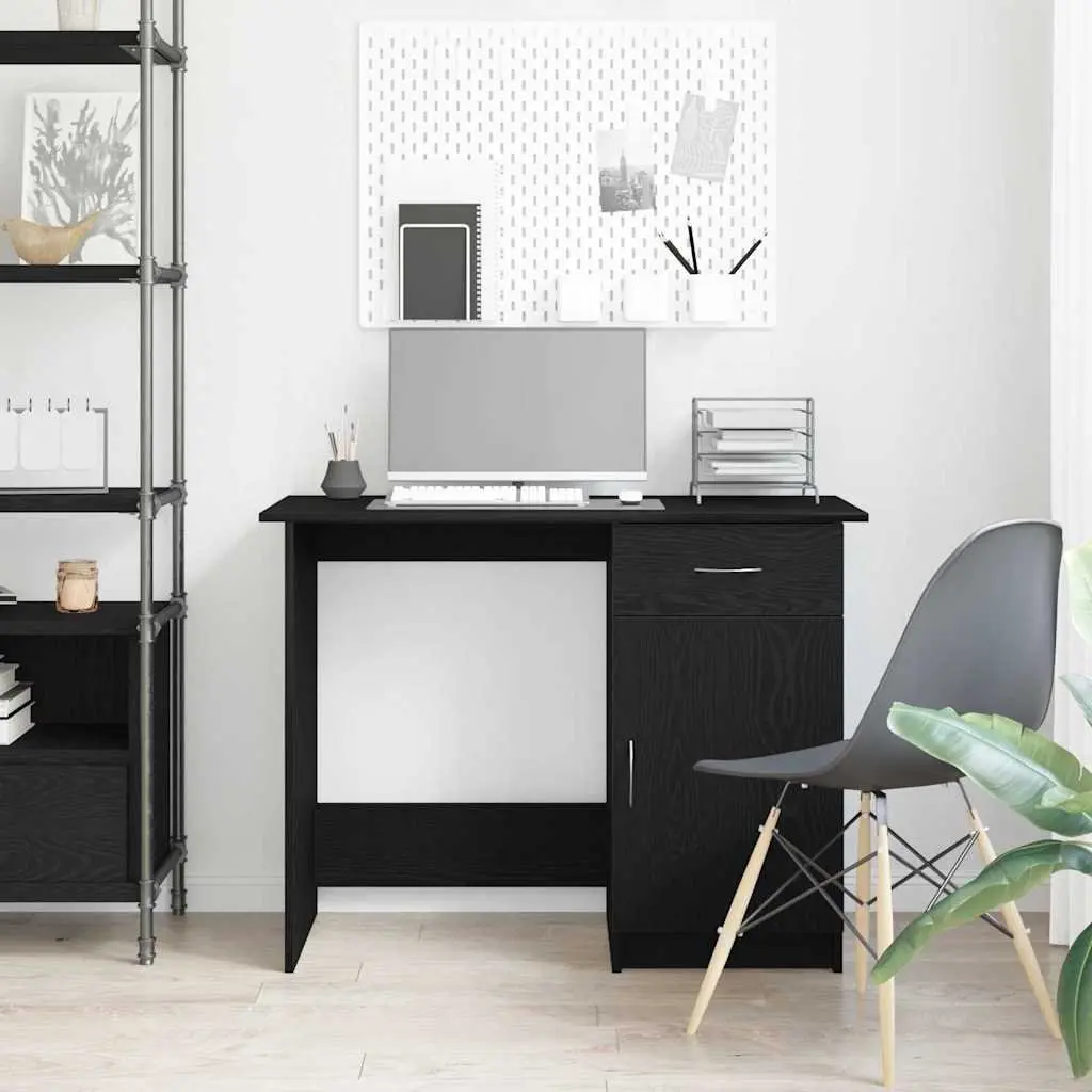 Engineered Wood Desk Modern Home Office Compact 100x50x76cm Black