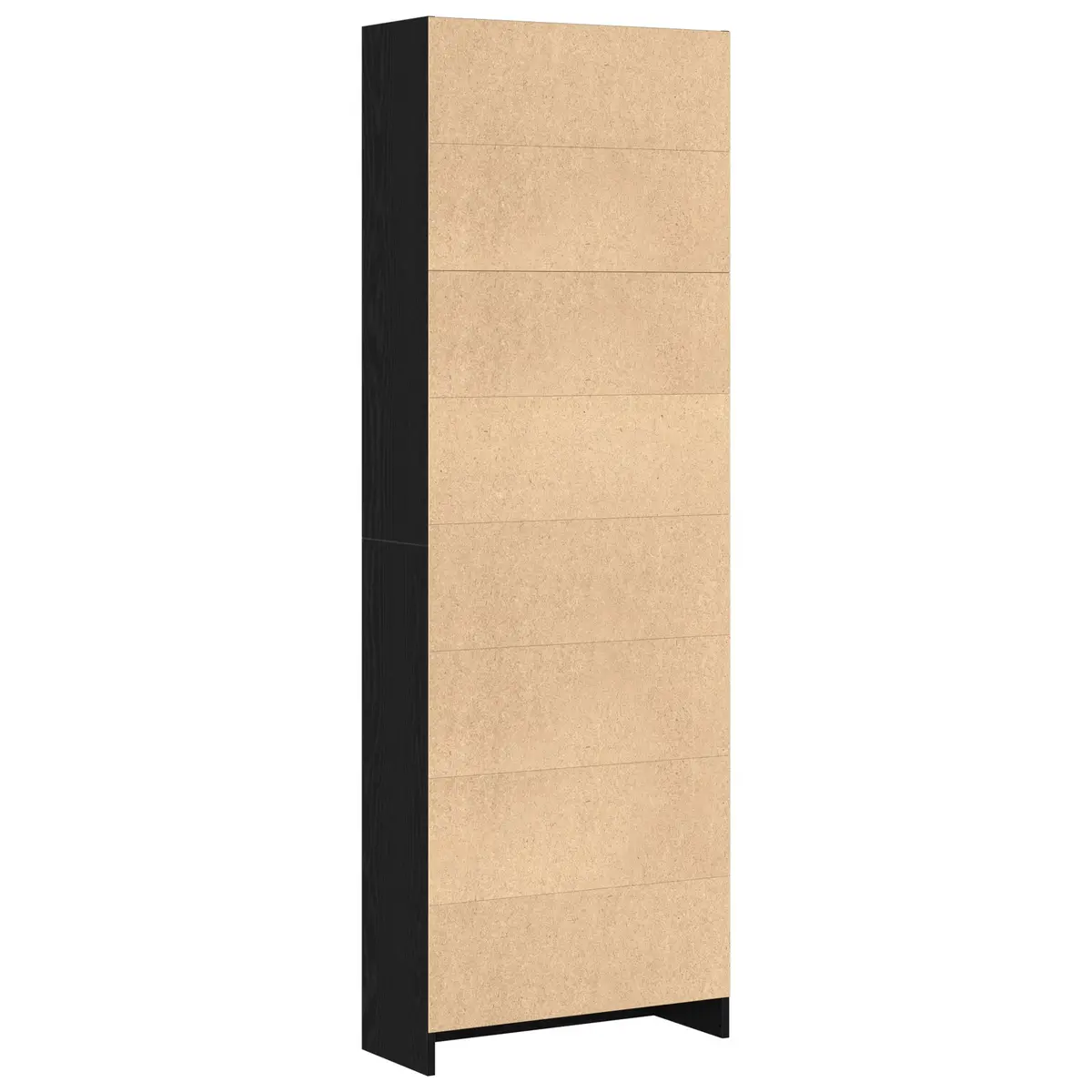Bookshelf Freestanding Black Oak Modern Storage Unit Living Room Display Shelves