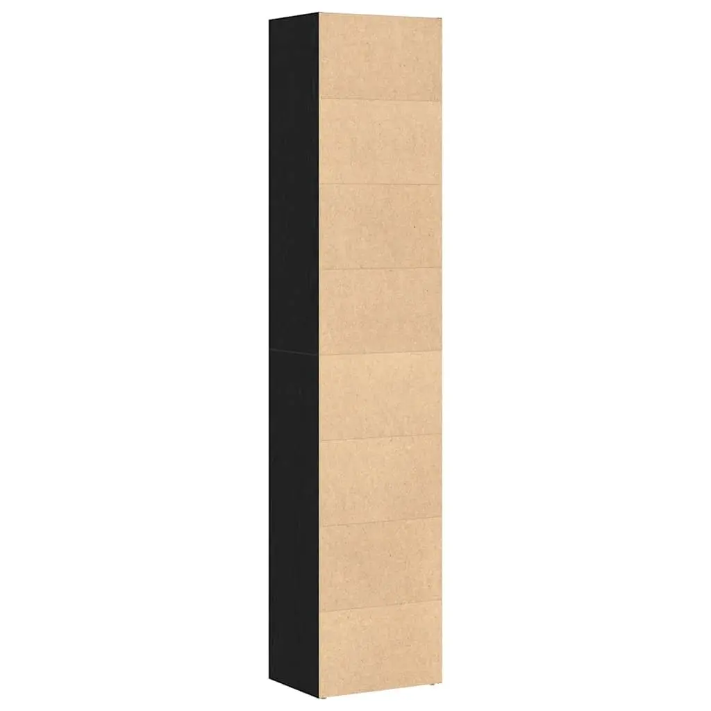 Book Cabinet Black Oak 40x30x189 cm Storage Shelving Engineered Wood Bookshelf