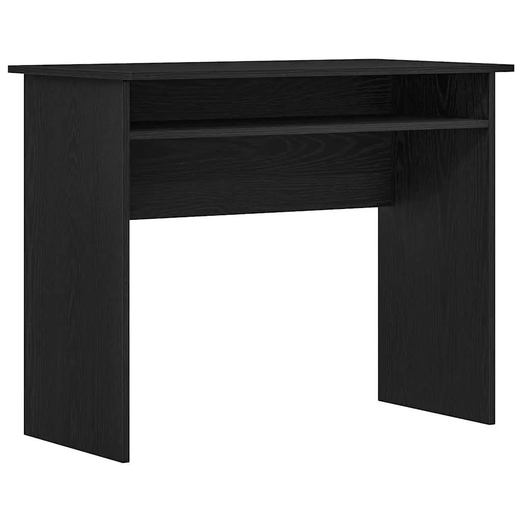Black Oak Desk with Ample Storage
