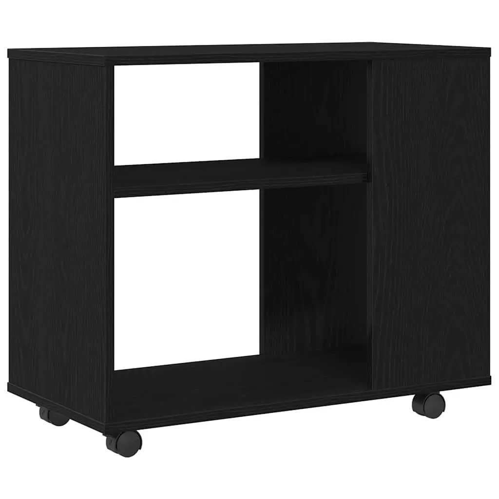 Side Table 2-Tier Storage 70x35x60 cm Black Oak