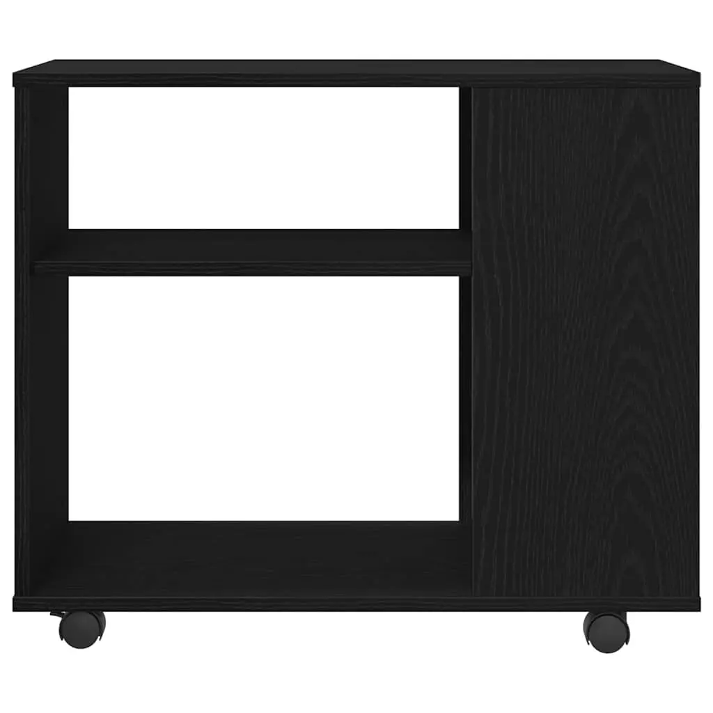 Side Table 2-Tier Storage 70x35x60 cm Black Oak