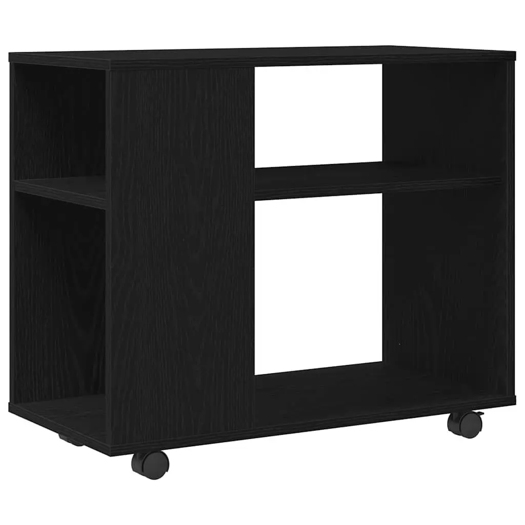 Side Table 2-Tier Storage 70x35x60 cm Black Oak