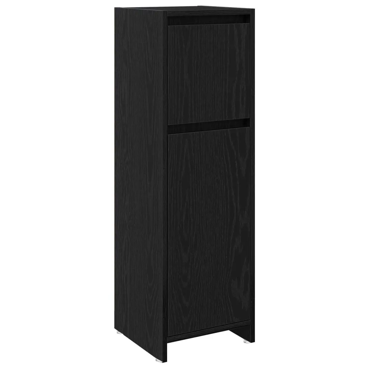 Bathroom Cabinet Black Oak Storage Unit 30x30x95cm