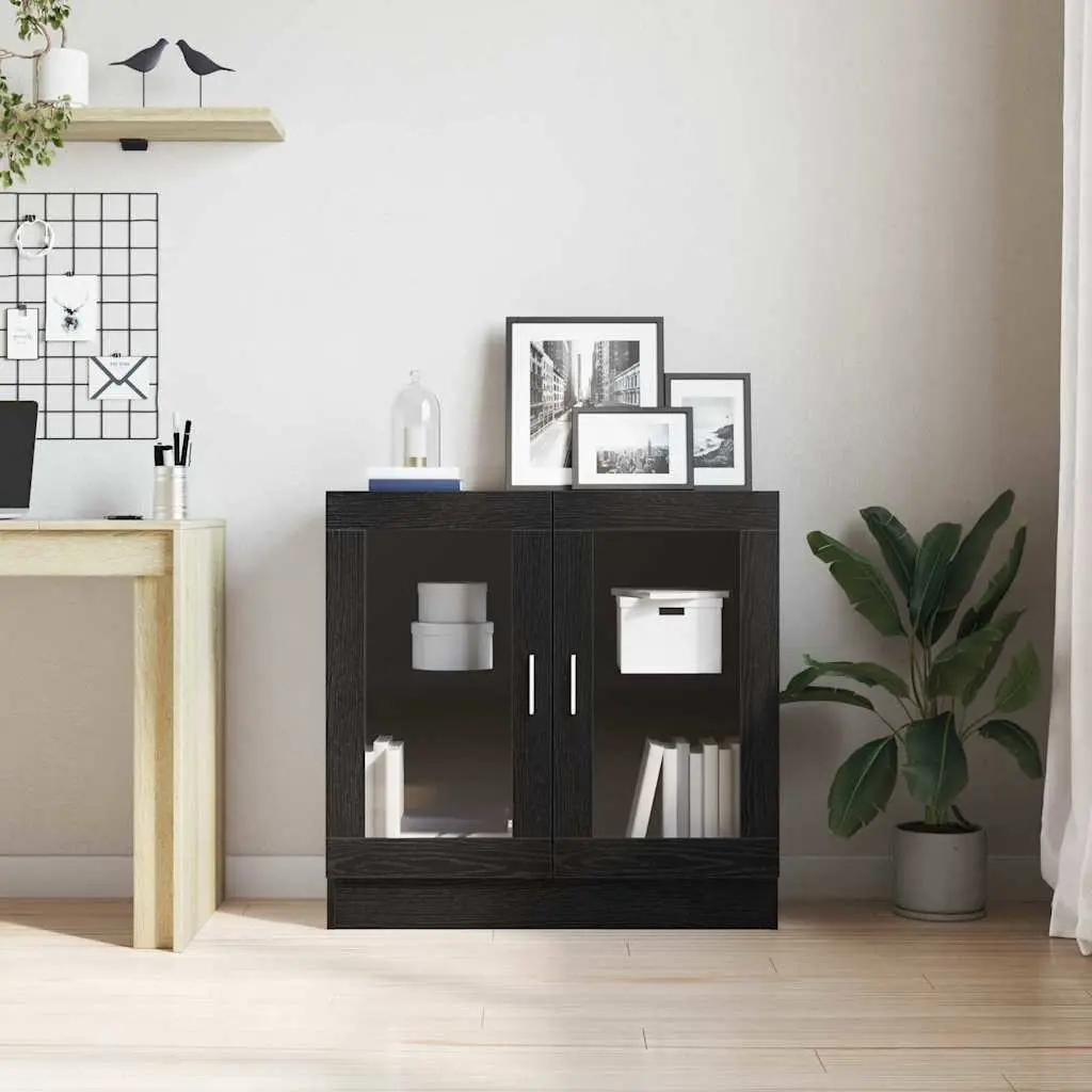 Book Cabinet Modern Storage 82.5 x 30.5 x 80 cm Black Oak
