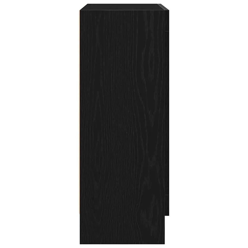 Book Cabinet Modern Storage 82.5 x 30.5 x 80 cm Black Oak