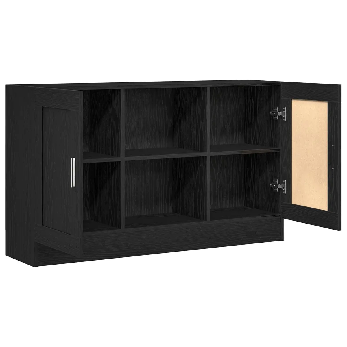 Sideboard Black Oak Storage Cabinet 120x30.5x70cm Engineered Wood Buffet