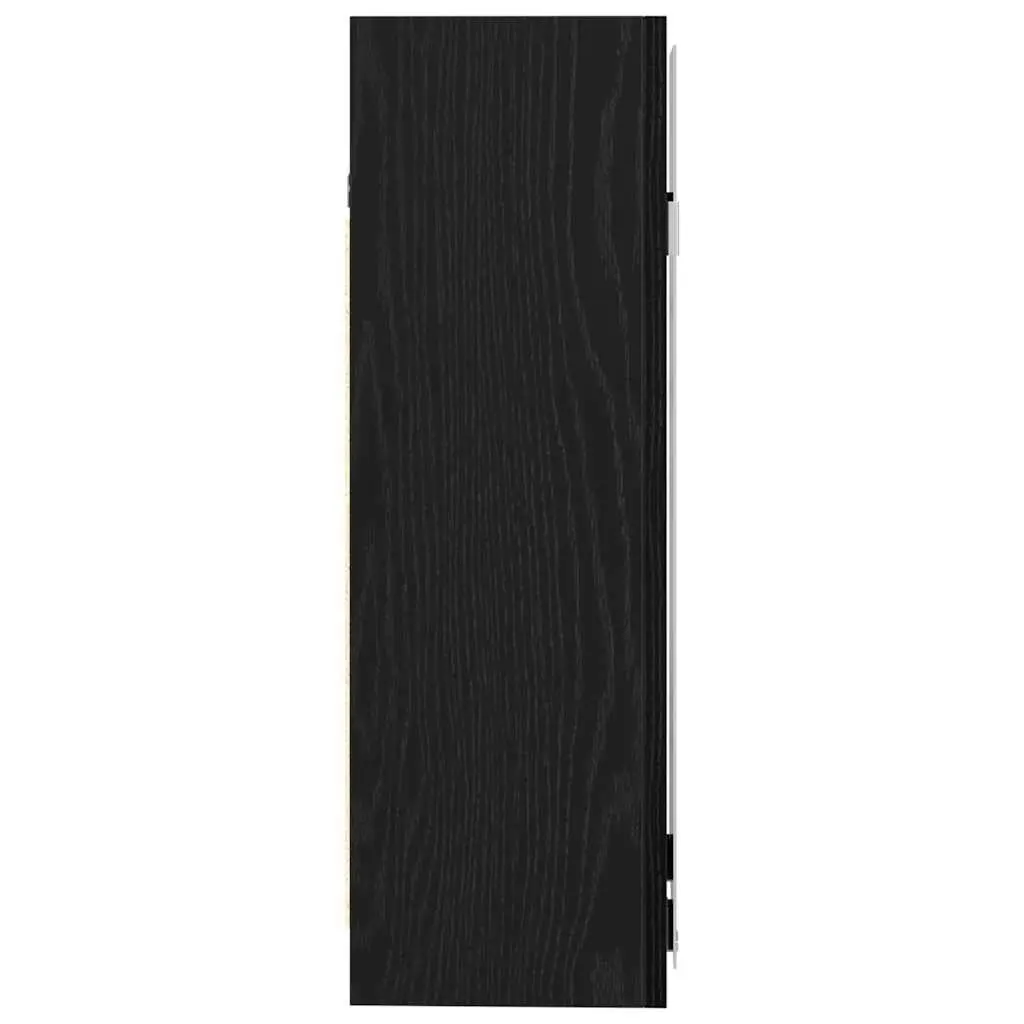 Bathroom Mirror Cabinet Wall-Mounted Storage Vanity Unit Black Oak Modern Design
