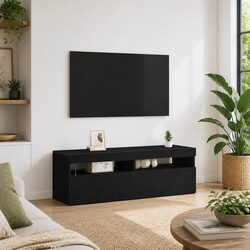 Value and Practicality in This Black Oak TV Cabinet