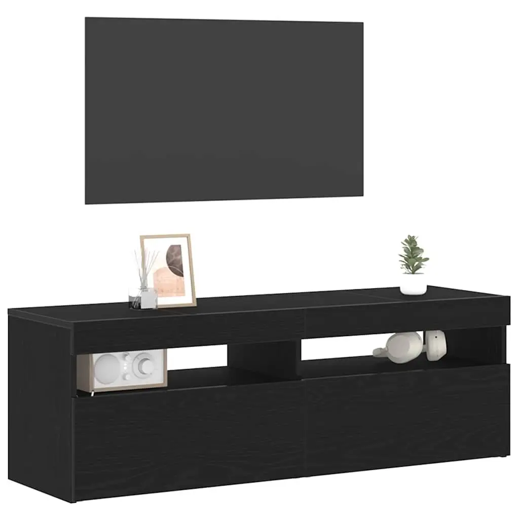 TV Cabinet Media Storage Unit 120cm Black Oak