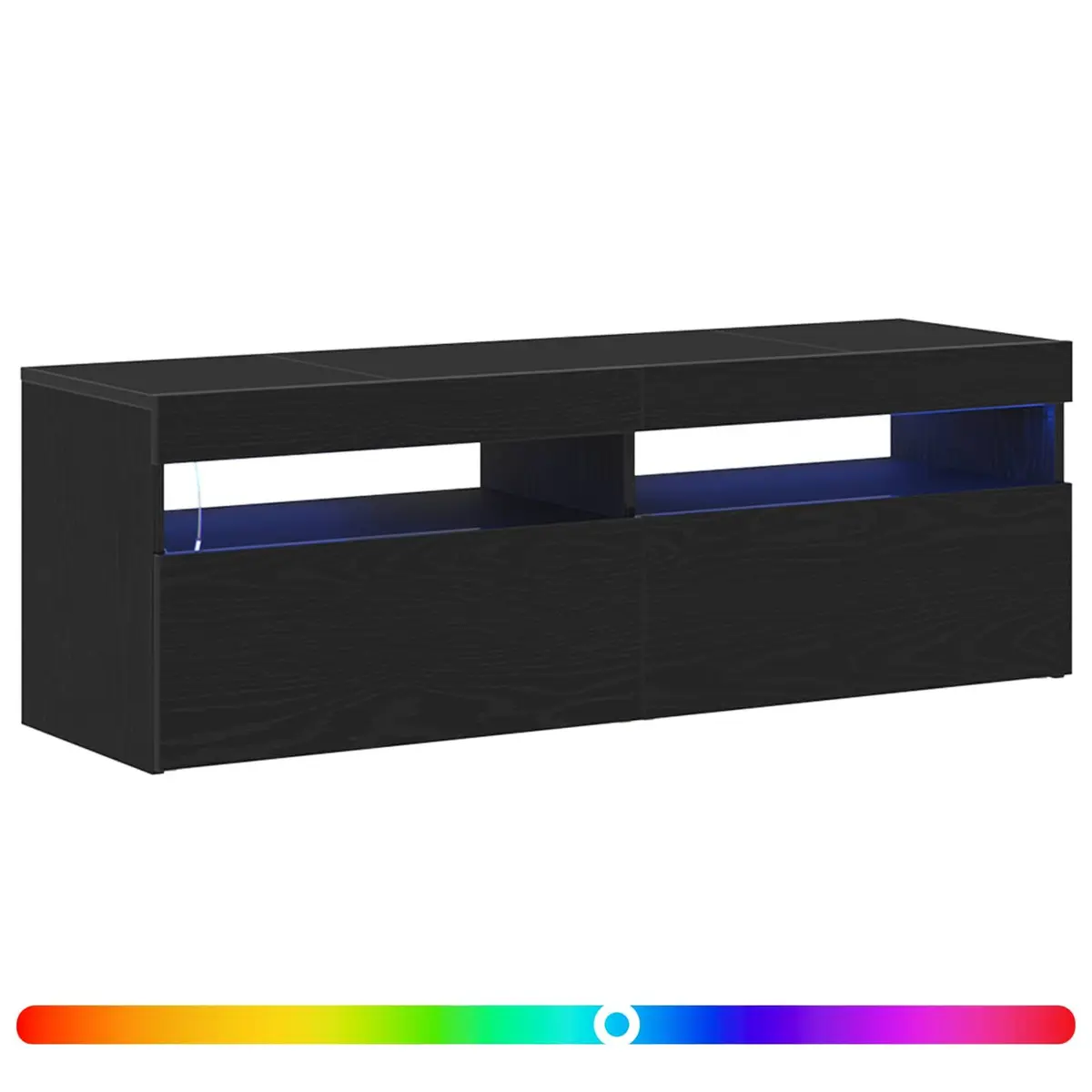 TV Cabinet Media Storage Unit 120cm Black Oak
