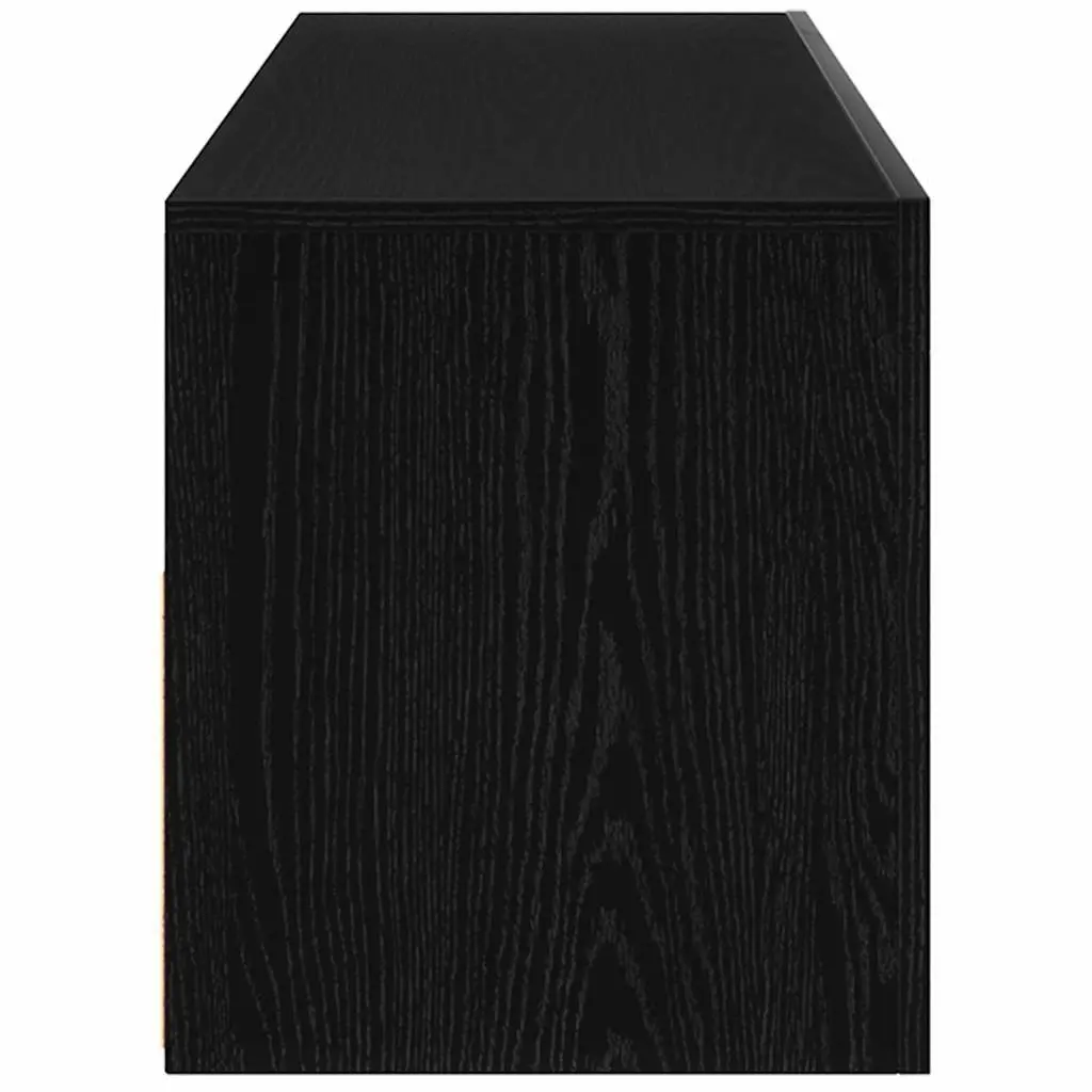 TV Cabinet LED Lights Modern Living Room Storage Unit 90 x 35 x 40 cm Black Oak