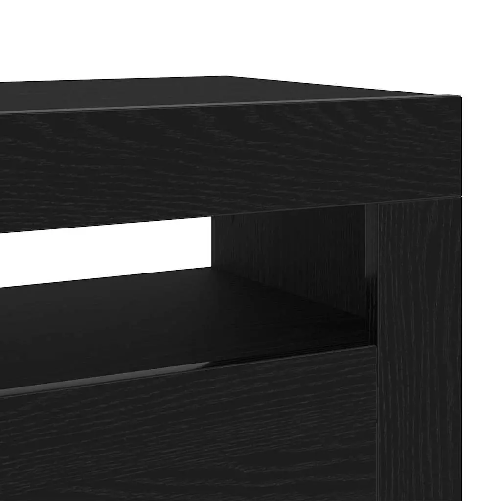 Black TV Cabinet Set with LED Lighting
