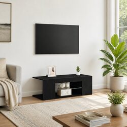 Quality Black Oak TV Cabinet with Modern Design