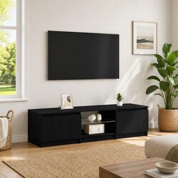 Stylish Black Oak TV Cabinet: Practical and Elegant