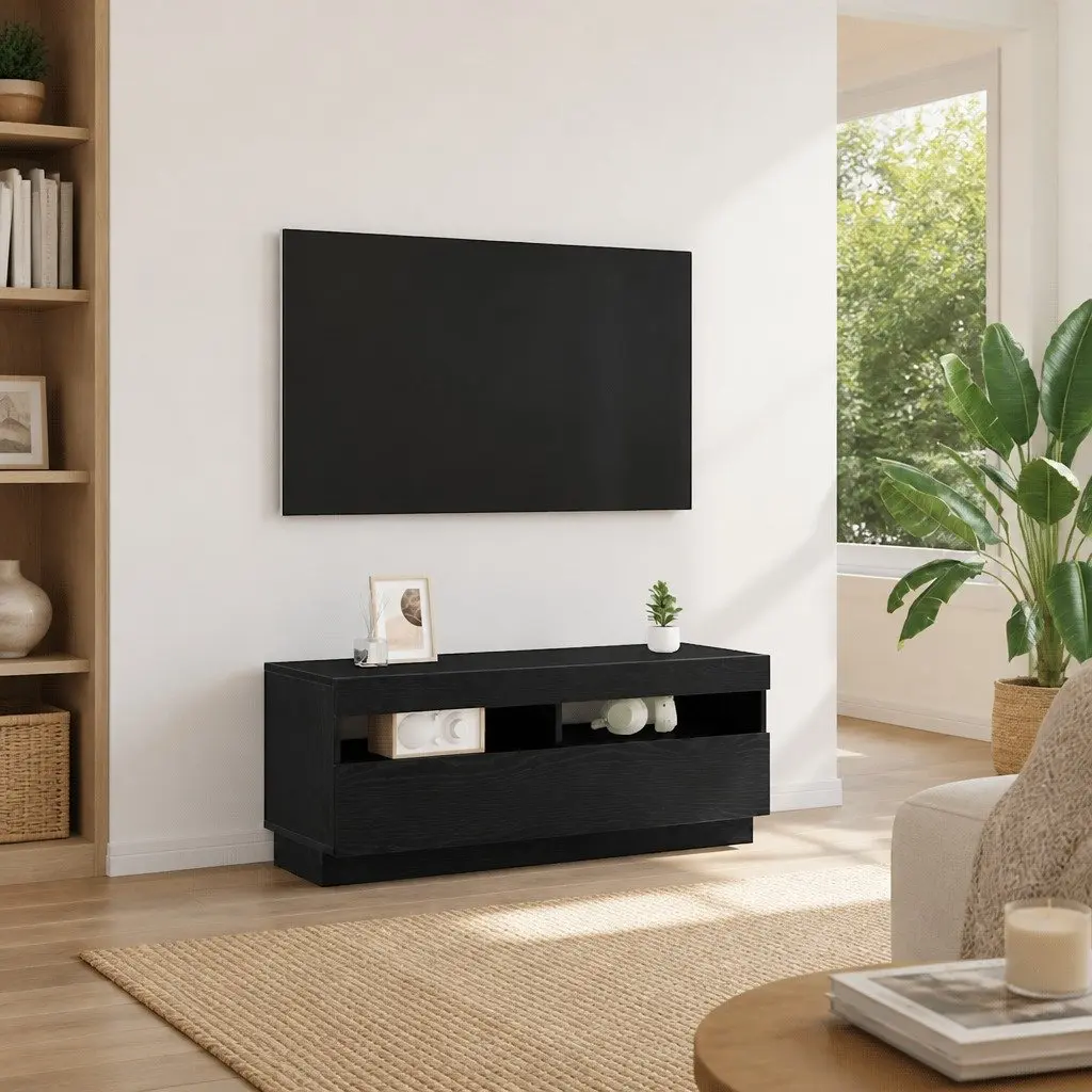 Black TV Cabinet with Ample Storage