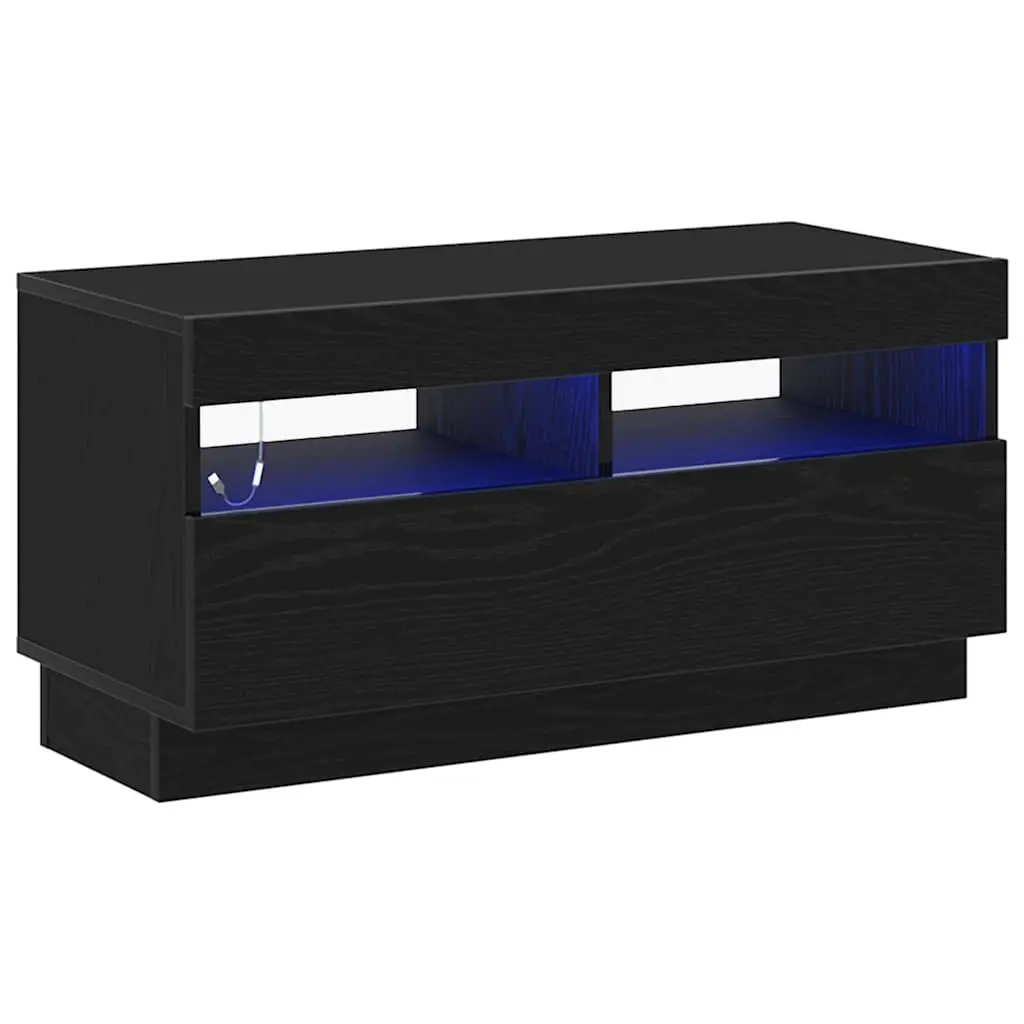 TV Cabinet Black Modern Entertainment Unit 80 x 35 x 40 cm
