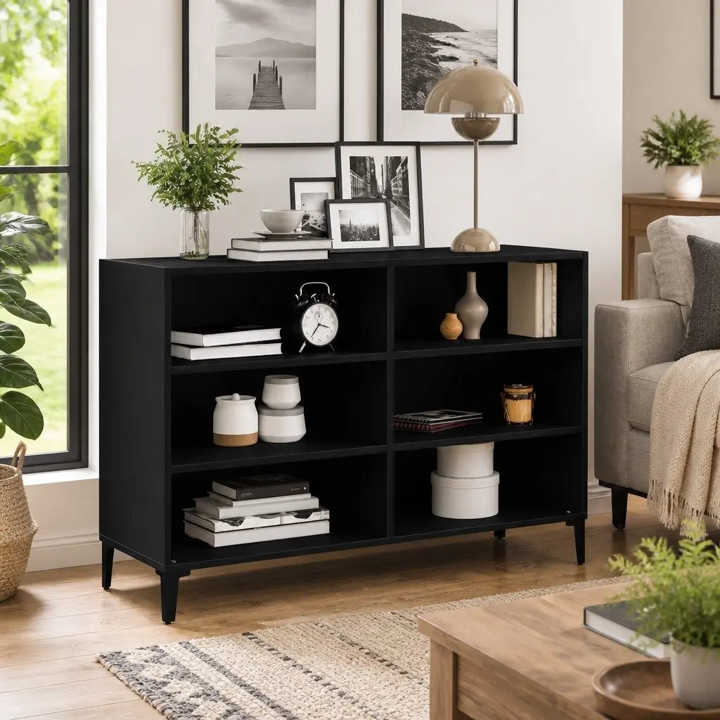 Sideboard Storage Cabinet Engineered Wood 103.5 x 35 x 70 cm Black