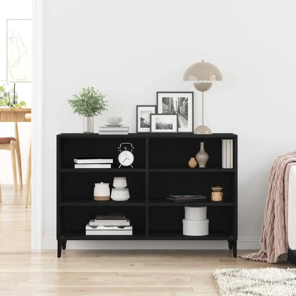 Sideboard Storage Cabinet Engineered Wood 103.5 x 35 x 70 cm Black