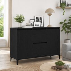 Quality Black Engineered Wood Sideboard - 104cm
