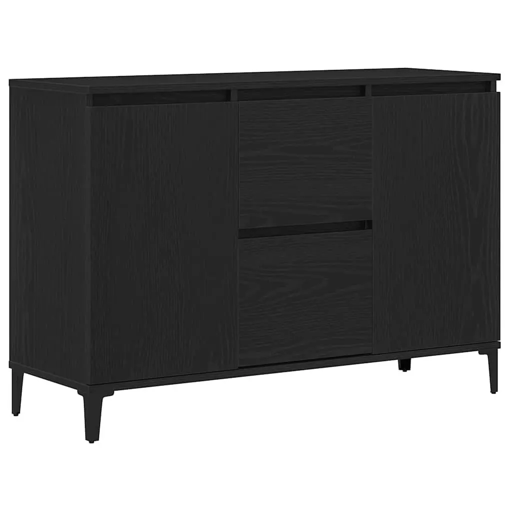 Sideboard Storage Cabinet Dining Room Buffet 104cm Black Engineered Wood