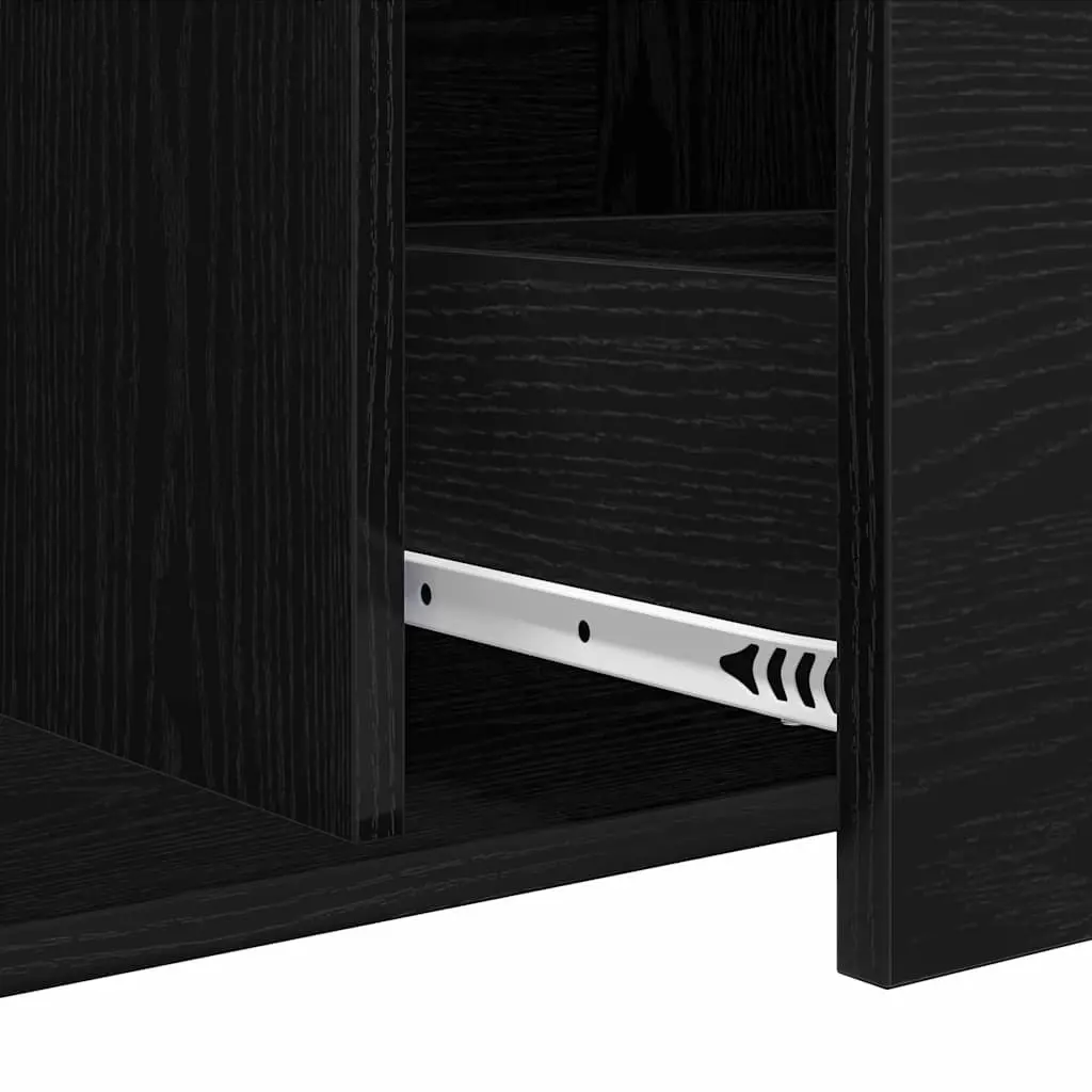 Sideboard Storage Cabinet Dining Room Buffet 104cm Black Engineered Wood