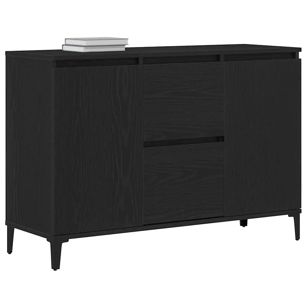 Sideboard Storage Cabinet Dining Room Buffet 104cm Black Engineered Wood