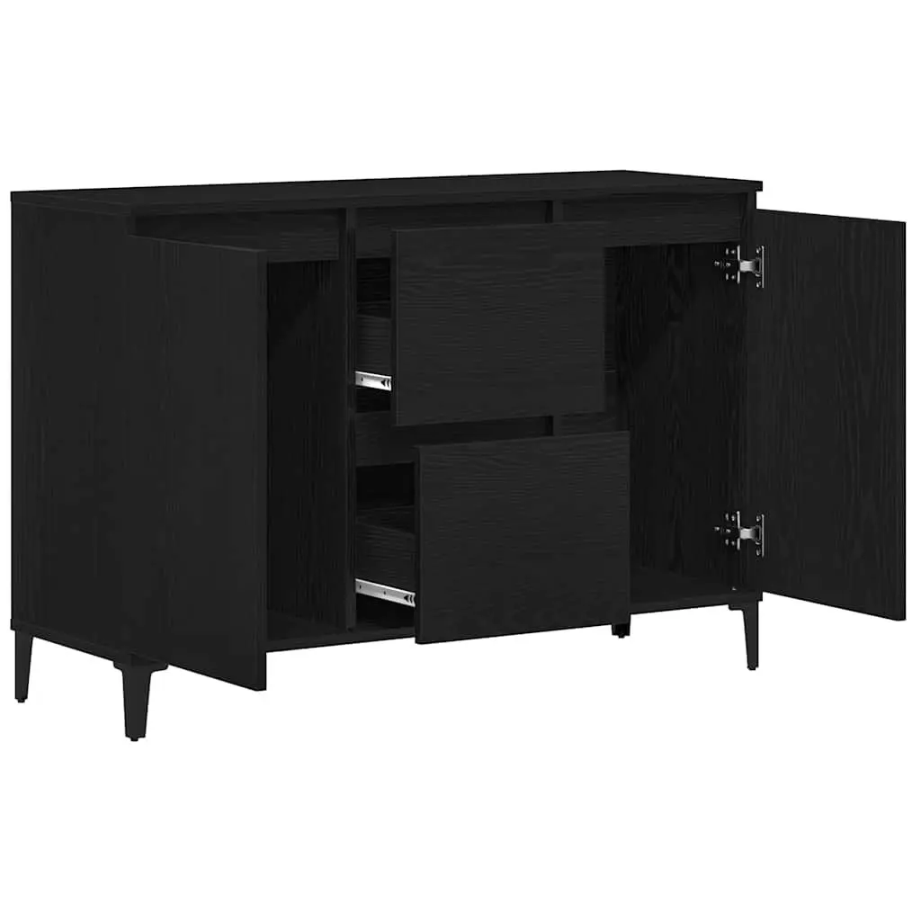Sideboard Storage Cabinet Dining Room Buffet 104cm Black Engineered Wood