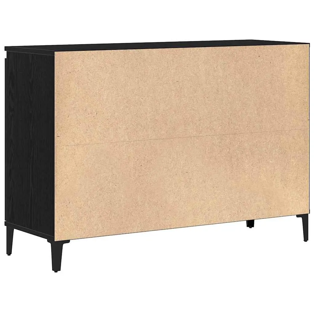 Sideboard Storage Cabinet Dining Room Buffet 104cm Black Engineered Wood
