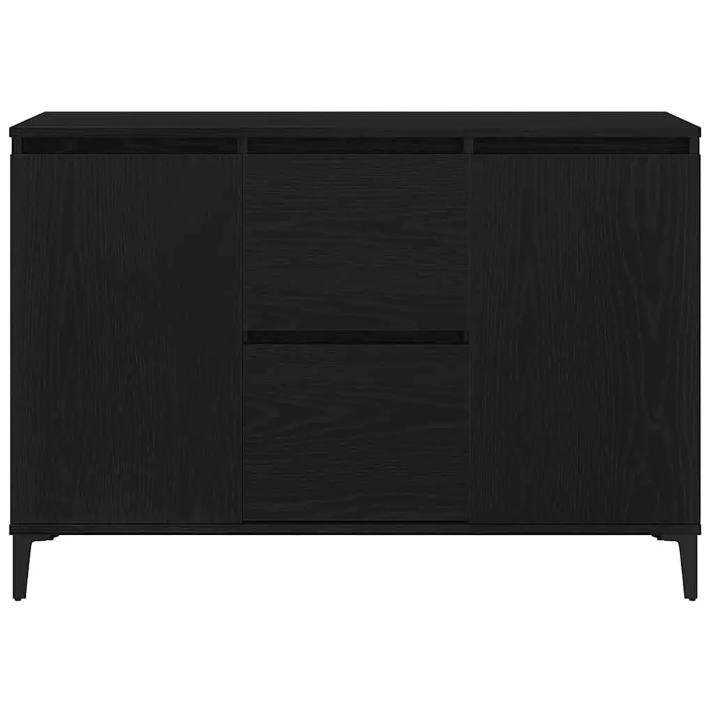 Sideboard Storage Cabinet Dining Room Buffet 104cm Black Engineered Wood