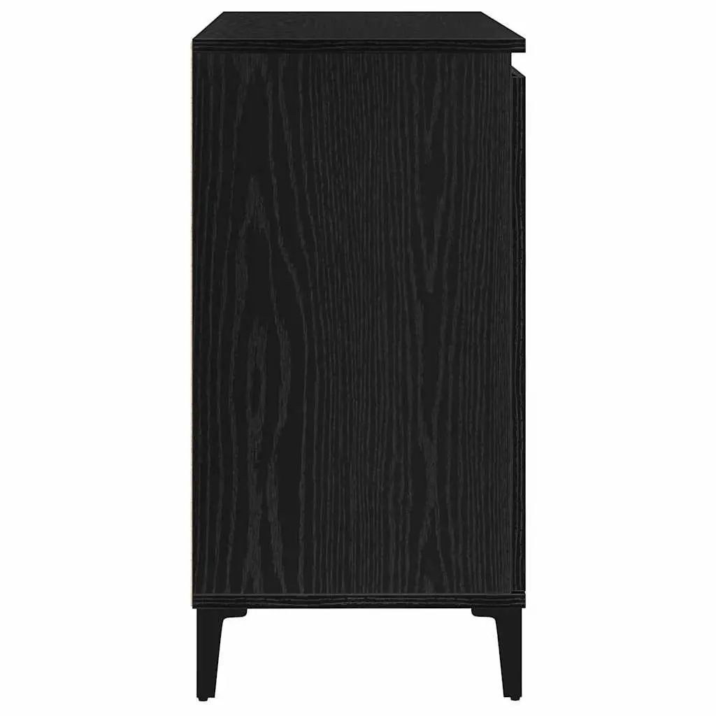 Sideboard Storage Cabinet Dining Room Buffet 104cm Black Engineered Wood