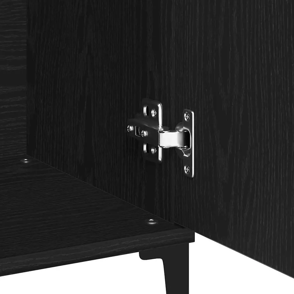 Sideboard Storage Cabinet Dining Room Buffet 104cm Black Engineered Wood