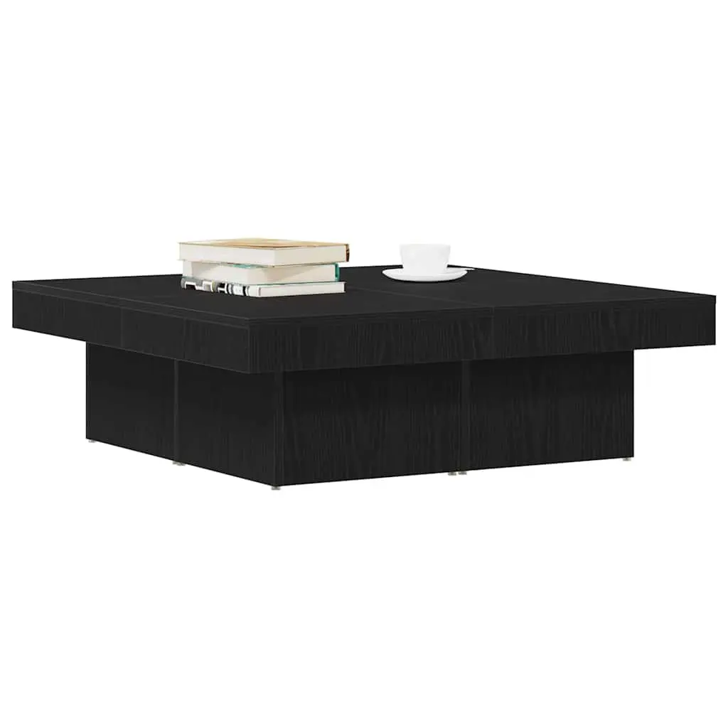 Coffee Table Black Oak 90x90x28cm Contemporary Design Living Room Accent
