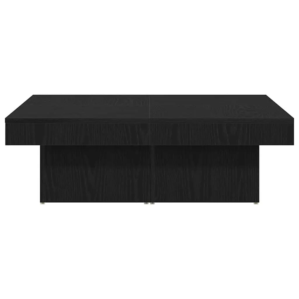 Coffee Table Black Oak 90x90x28cm Contemporary Design Living Room Accent