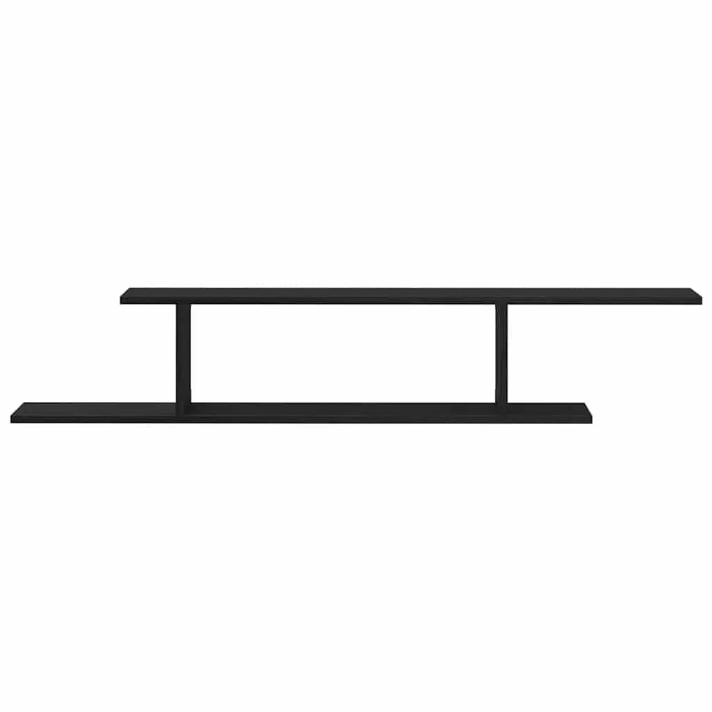 Wall-mounted Shelf Black 125cm Modern Living Room Storage Display Unit
