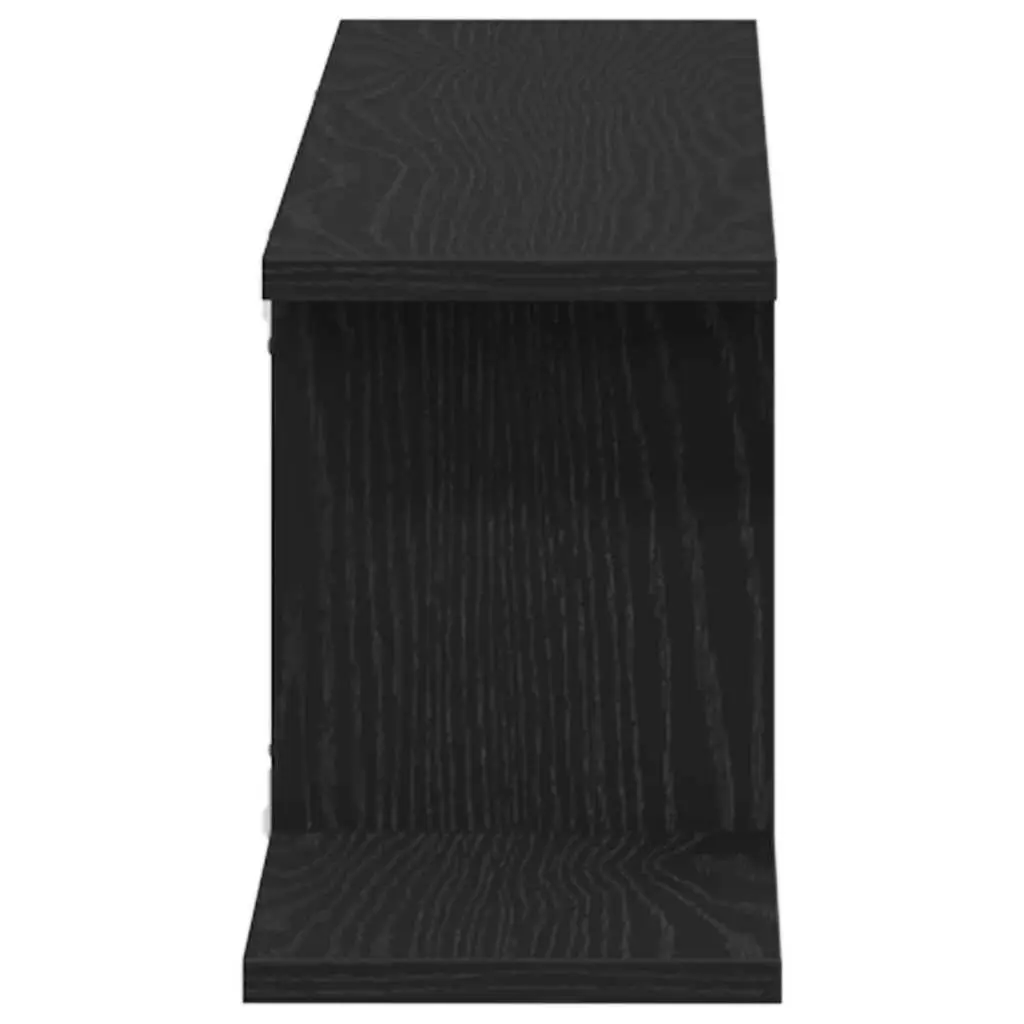 Wall-mounted Shelf Black 125cm Modern Living Room Storage Display Unit