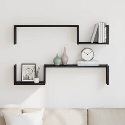 Elegant Black Oak Wall Shelf Set for Modern Homes