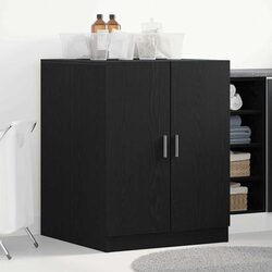 Reliable Black Oak Cabinet for Laundry Organization