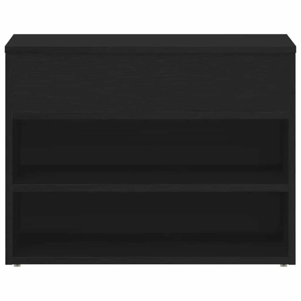 Shoe Bench Storage Organiser 60x30x45cm Black Oak Entryway Hallway